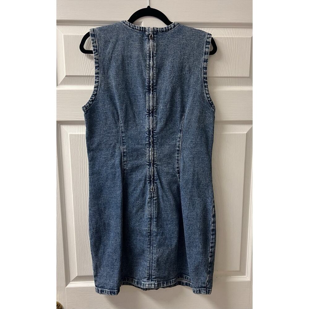Abercrombie & Fitch Sleeveless Shell Denim Mini Dress - Size LT Large Tall - Picture 3 of 6